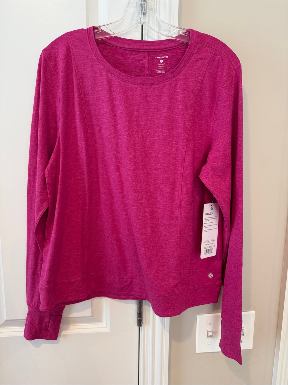 Layer 8 Fuchsia Long Sleeve Crewneck Top